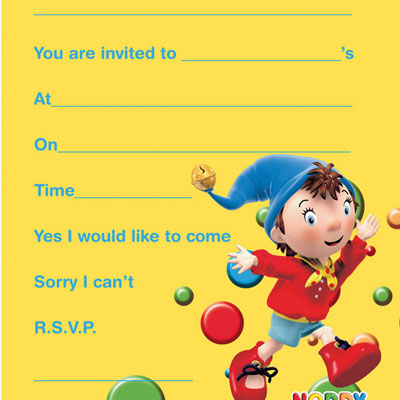 Noddy Party Invitations