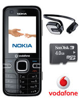 Nokia 6124   Nokia Stereo Bluetooth Headset   4GB Memory Card Vodafone ANYTIME 200   250 TEXTS 12 Months