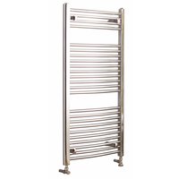 Non-Branded Curved Chrome Towel Radiator and TRV4 Pack