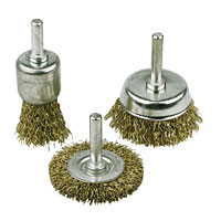 Non-Branded Drill Carbon Steel Wire Brush Set 3Pc