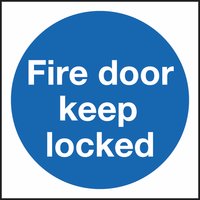 Non-Branded Fire Door Keep Locked Sign