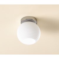 Non-Branded Globe White and Chrome Ceiling Light 60W