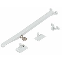 Locking Timber Window Casement Stay White Pack of 2