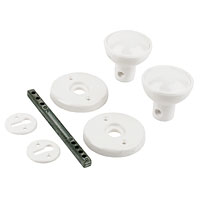 Non-Branded Mortice Knob Plastic White 55mm Pack of 5