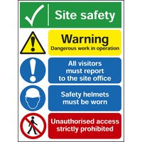 Non-Branded Site Safety Board Sign