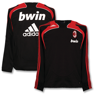 None 08-09 AC Milan L/S Sweat Top - Black *Import