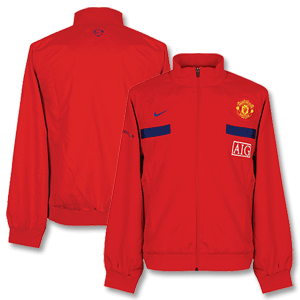 None 2009 Man Utd Woven Warm Up Jacket - Red