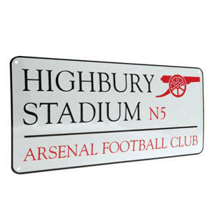 None Arsenal Street Sign Highbury (40cm x 18cm)