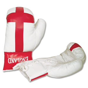 England PVC Boxing Gloves - White