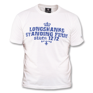 Longshanks Standing Firm T-Shirt - White/Blue Logo