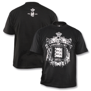 Longshanks Three Lions T-Shirt - Black/Silver Logo