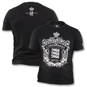 Longshanks Three Lions T-Shirt - Black/White Logo