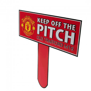 None Man Utd Keep Off The Pitch Sign (31x30cm)