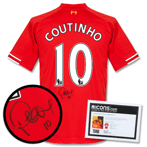 Philippe Coutinho Signed Liverpool Home Shirt