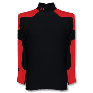 None Under Armour Cold Gear Blitz Mock L/S Tee - Black/Red