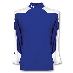 None Under Armour Cold Gear Blitz Mock L/S Tee - Blue/White