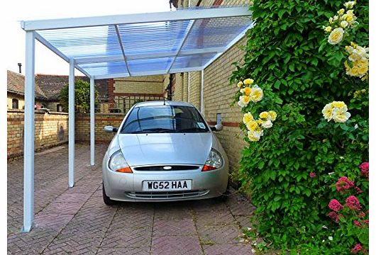 Norfolk Greenhouses Standard Carport White 3.8m with 2.5m Legs