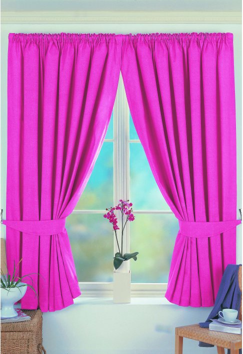 Pink Lined Curtains
