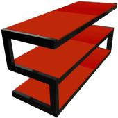 ESSE TV Stand (Black Frame With Red