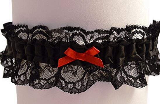 Nortexx Garter Belt with Small Red Bow, Black