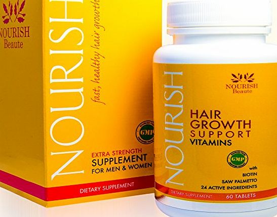 Nourish Beaute Biotin Hair Growth Vitamins With Powerful DHT Blockers- Guaranteed Results to Reduce Loss and Improve Skin and Nails