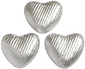 100 Silver foil wrapped, milk chocolate hearts