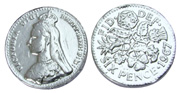 24mm Silver Sixpence, Chocolate Coins