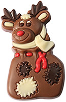 Novelty Chocolate Co. Milk Chocolate Reindeer in Santaand#39;s Sack