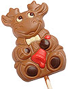 Novelty Chocolate Co. Reindeer, Milk Chocolate Lollipop