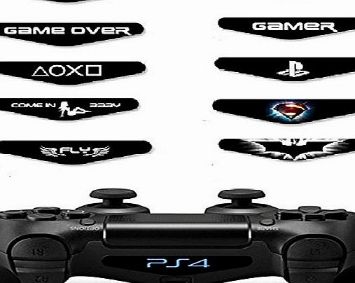 NoveltyThunder - Playstation 4 Light Bar Decal / Sticker PS4 Dualshock Controller Set Of 10 Different Designs