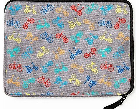 NPW Bicycle Themed 10`` Padded Tablet Sleeve With Zipped Pocket