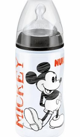 NUK First Choice Disney 300 ml Bottle with Silicone Teat (Black/Size 2)