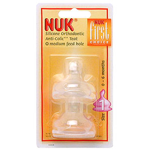Nuk First Choice Silicone Teat - Size 1 - Medium Feed Hole - size: 2
