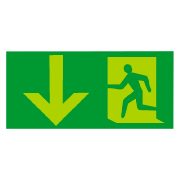 Inch.Exit DownInch. Photo Luminescent PVC Sign