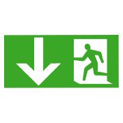 Inch.Exit DownInch. PVC Sign
