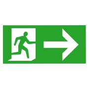 Inch.Exit RightInch. PVC Sign