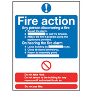 Inch.Fire ActionInch. PVC Sign