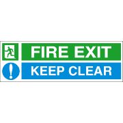 Inch.Fire Exit Keep ClearInch. PVC Sign