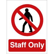 Inch.Staff OnlyInch. PVC Sign