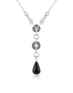 Black Drop Sterling Silver Necklace