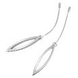 Nuovegioie Ellipse - Geometric Leaves Sterling Silver Earrings