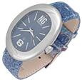 Nuovegioie Ladies`Blue Patterned Leather Date Watch