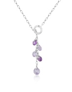 Lavender Stone Drop Sterling Silver Necklace