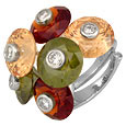 Nuovegioie Paillette - Sterling Silver and Colored Zircons Ring