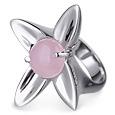 Nuovegioie Pink Flower Sterling Silver Fashion Ring