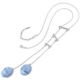 Nuovegioie Sterling Silver Light Blue Stones Necklace