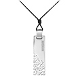 Nuovegioie Sterling Silver Perforated Bar Drop Pendant