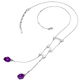 Sterling Silver Purple Crystals Drop Necklace