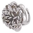Nuovegioie White and Smoke Zircons Sterling Silver Ring