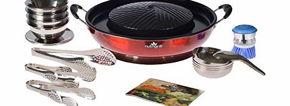 Nutrigrill Thai Style Table Top Electric BBQ Grill Hot Pot 1200W Bonus 20 Piece Serving Set